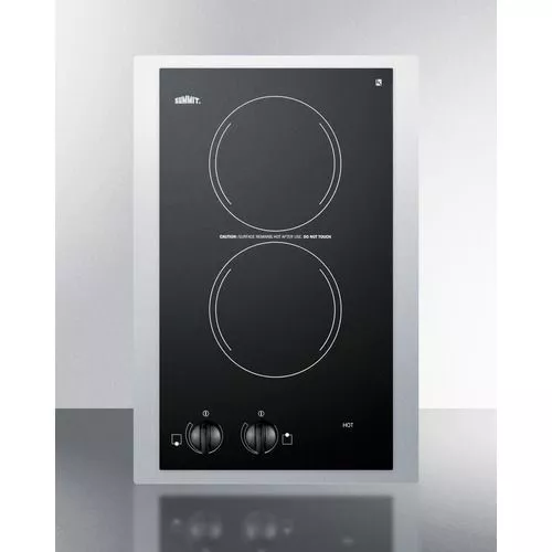 15" Wide 115V2-Burner Radiant CooktopCabinet BlackSummit CR2110TK15