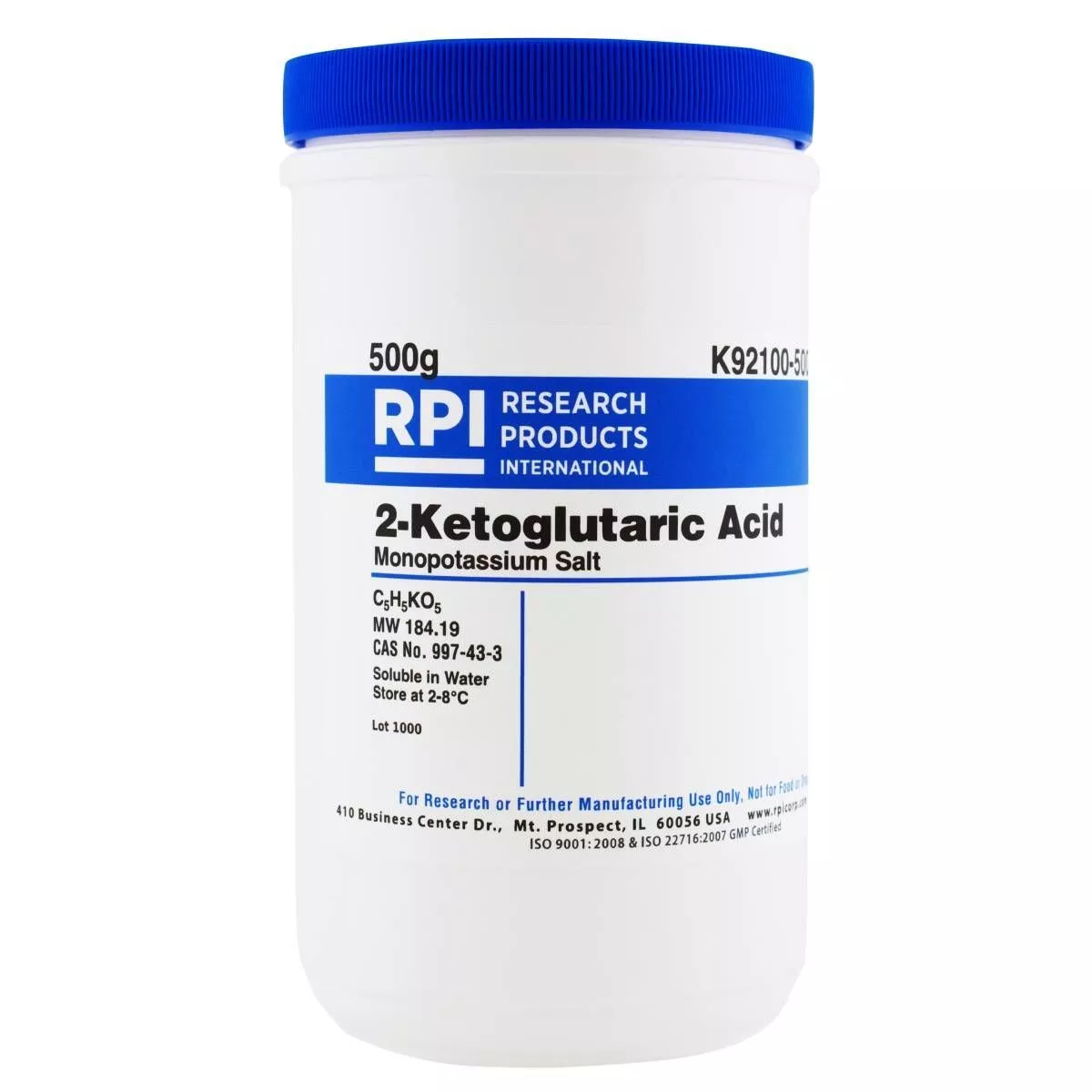 2-Ketoglutaric Acid Monopotassium Salt,500 Grams RP-K92100-500.0