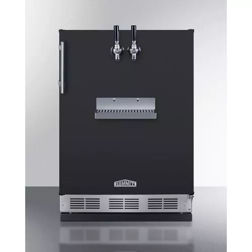 24" Wide Front Tap Built-In Beer KegeratorDoor Swing RHD , BlackSummit SBC58BFRTP