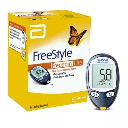 Abbott Blood Glucose Meter FreeStyle Lite 5 Second Results Stores Up To 400 Results , 7 , 14 and 30 Day Averaging No Coding Required - M-651919-3003 | Kit of 1