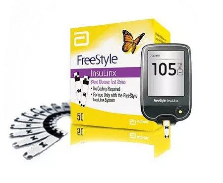 Abbott Blood Glucose Test Strips FreeStyle Lite 50 Strips per Box Tiny sample size only 0.3 µL For Freestyle LiteMonitor System - M-632454-1360 | Box of 1