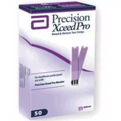 Abbott Blood Glucose Test Strips Precision Xceed Pro 100 Strips per Box Small blood sample for glucose test just 0.6 Microliter For Abbott Precision Xceed Pro and ß - Ketone Monitoring Systems - M-770417-4355 | Box of 100