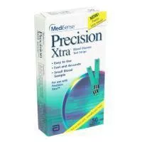 Abbott Blood Glucose Test Strips Precision Xtra 100 Strips per Box 0.6 Microliter Sample Size , 5 Second Test Time For Precision Xtra Pro Meter - M-557139-4653 | Box of 100