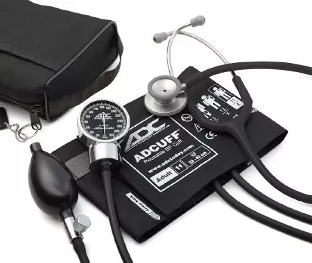 American Diagnostic Corp Aneroid Sphygmomanometer Combo Kit Pocket Style Hand Held Size 12 Nylon Cuff 22 Inch Stethoscope Tube Diaphragm Only Stethoscope - M-496685-3713 | Each