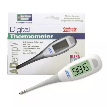 American Diagnostic Corp Digital Stick Thermometer Adtemp Oral / Rectal / Axillary Handheld - M-1179865-1149 | Pack of 12