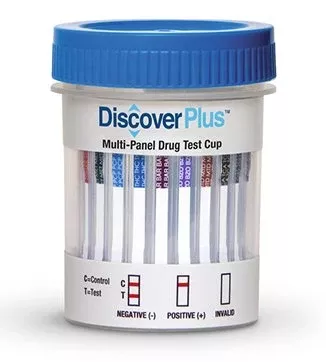 American Screening Corporation Drugs of Abuse Test Discover Plus™ 12-Drug Panel with Adulterants AMP, BAR, BUP, BZO, COC, mAMP/MET, MDMA, MTD, OPI300, OXY, PCP, THC (CR, pH, SG) Urine Sample 25 Tests - M-1066134-1980 - Box of 25