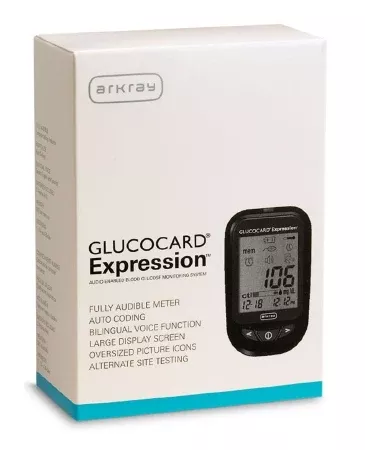 Arkray USA Blood Glucose Meter Glucocard Expresson 6 Second Results Stores Results 7 , 14 and 30 Day Averaging Auto Coding - M-809447-2626 | Each