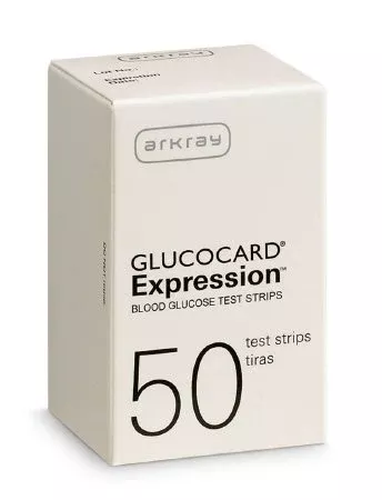 Arkray USA Blood Glucose Test Strips Glucocard 50 Strips per Box Sample size: 0.5 Microliter For Glucocard Expression Blood Glucose Monitor - M-793449-2213 | Box of 1
