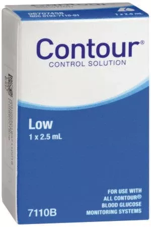Ascensia Diabetes Care Blood Glucose Control Solution Contour Blood Glucose Testing 2.5 mL Low Level - M-1039396-1984 | Kit of 1