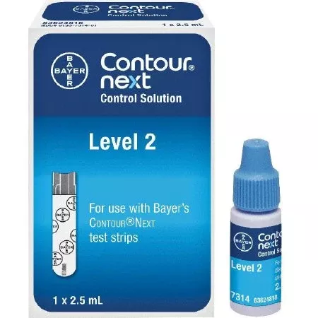 Ascensia Diabetes Care Blood Glucose Control Solution Contour Next Blood Glucose Testing 2.5 mL Level 2 - M-890701-2371 | Each