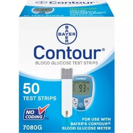 Ascensia Diabetes Care Blood Glucose Test Strips Contour 50 Strips per Box Tiny 0.6 Microliter blood sample For 9545 Meter - M-943712-1423 | Box of 50