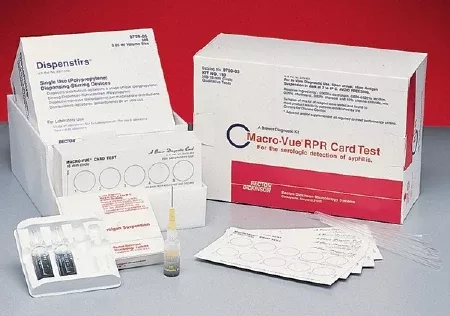 BD Rapid Test Kit BD Macro-Vue RPR No. 104 RPR Card Test Syphilis Screen Whole Blood / Serum Sample 300 Tests - M-665126-1021 | Kit of 1