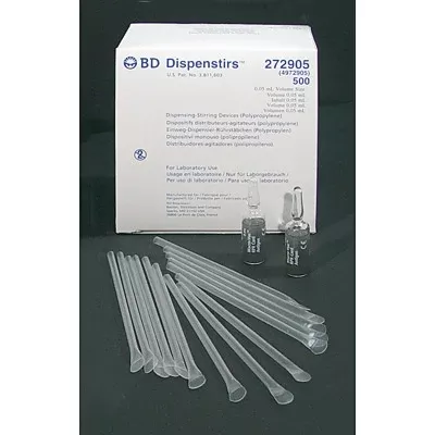 BD Specimen Dispensing / Stirring Device Dispenstirs* 0.05mL Volume, Clear Plastic 18mm Circle PRP Card Test - M-37474-2702 | Box of 500