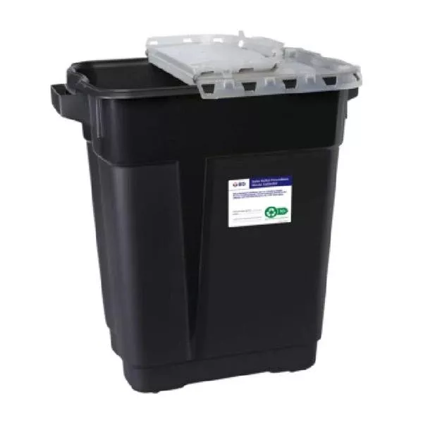 Becton-Dickinson Container Sharps Recykleen Plstc 9gal Ld 70% Rcycl Blk 8/Ca