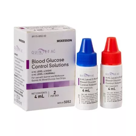 Blood Glucose Control Solution McKesson Quintet AC Blood Glucose Testing 2 X 4 mL Level 1 & Level 2 - M-854634-3904 | Box of 1