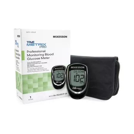 Blood Glucose Meter McKesson TRUE METRIX PRO 4 Second Results Stores Up To 500 Results with Date and Time Auto Coding - M-960302-1346 | Each