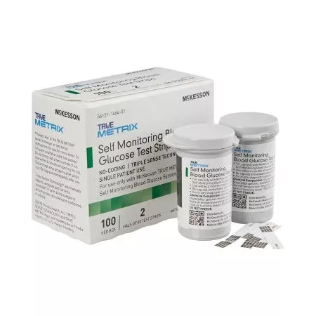 Blood Glucose Test Strips McKesson TRUE METRIX 100 Strips per Box For McKesson TRUE METRIX Self Monitoring Blood Glucose System - M-960299-2790 | Box of 100