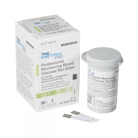Blood Glucose Test Strips McKesson TRUE METRIX PRO 50 Strips per Box For McKesson TRUE METRIX PRO Professional Monitoring Blood Glucose Meter - M-960298-4230 | Case of 1200