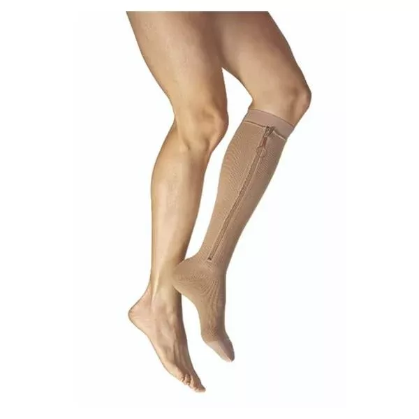 BSN Medical Compression Stocking with Liner JOBST UlcerCAREKnee High Medium Beige Stocking: Open Toe, Liner: Closed Toe - M-815863-3135 | Each