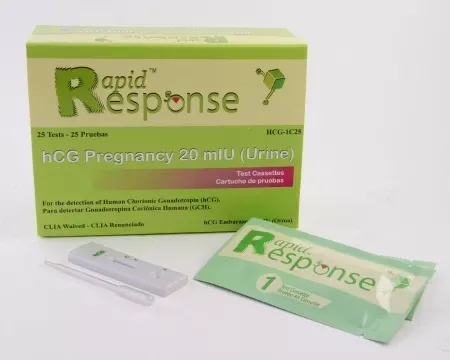 BTNX Rapid Test Kit Rapid Response™ Fertility Test hCG Pregnancy Test Urine Sample 50 Tests - M-889374-4623 - Box of 50