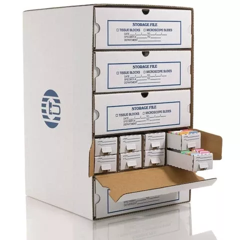 Cancer Diagnostics Tissue Block Storage Box Brown / White Cardboard 2,500 Blocks per Unit Capacity - M-1094308-1070 - Case of 5