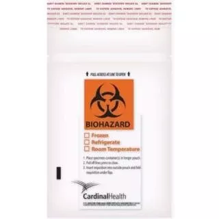 Cardinal Specimen Transport Bag With Document Pouch 6 X 9 Inch Polyethylene Zip Closure Biohazard Symbol / Storage Instructions NonSterile - M-1120748-620 - Case of 10