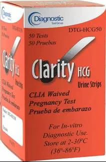 Clarity Diagnostics Rapid Test Kit Clarity Fertility Test hCG Pregnancy Test Serum / Urine Sample 25 Tests - M-648016-1277 - Box of 1