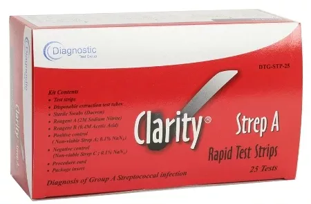Clarity Diagnostics Throat Swab Clarity 25 Swabs per Pack Streptococcus Group A Test - M-628725-4211 - Case of 600