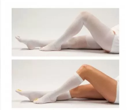 DJO Anti-embolism Stocking VenaFlow AES Thigh High Medium / Regular White Inspection Toe - M-812650-411 - Pack of 6