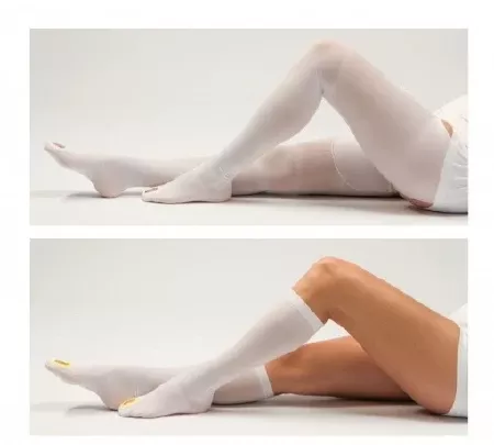 DJO Anti-embolism Stocking VenaFlow AES Thigh High Medium / Short White Inspection Toe - M-939646-1048 | Pack of 1
