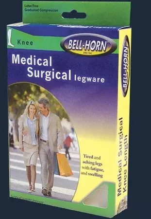 DJO Compression Stocking Bell-Horn Knee High Large Beige Closed Toe - M-709214-801 - Pair