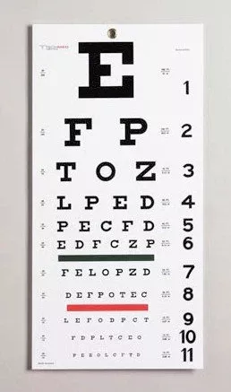 Dukal Eye Chart Tech-Med 20 Foot Measurement Acuity Test - M-713763-3687 | Each