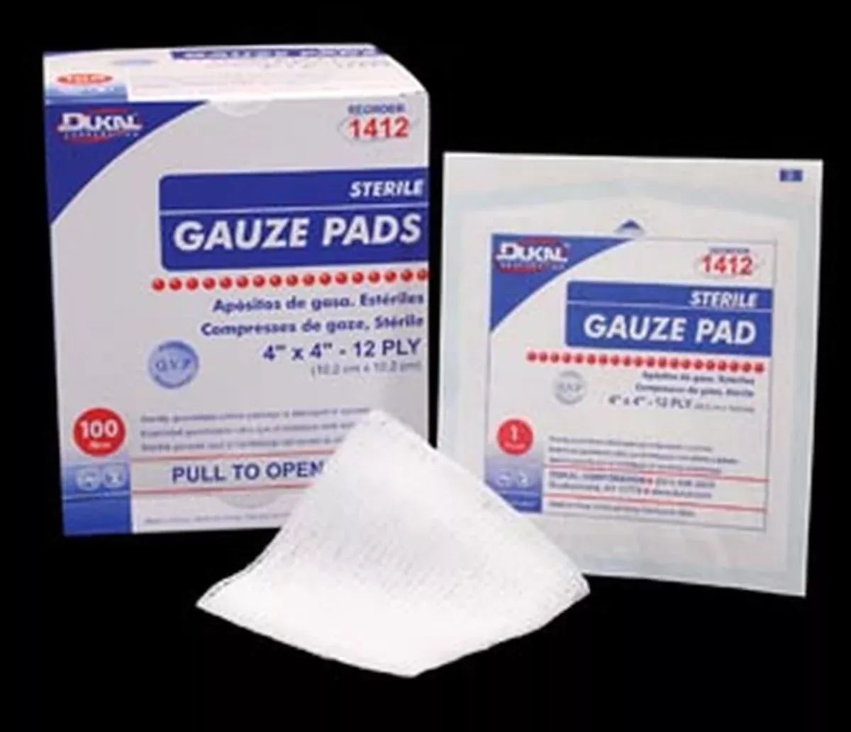 Dukal oration Dressing 100% Gauze 4x4" 12 Ply Sterile 600/Ca