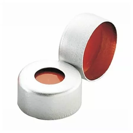 DWK Life Sciences LLC Wheaton Vial Closure Aluminum / PTFE / Rubber Open Top Seal Red 11 mm For use with 12 X 32 mm Crimp Top Vials NonSterile - M-1156460-2888 - Case of 1000