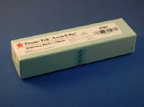 Dynamic Diagnostics Pathology Trimming Blade Accu-Edge Short, PTFE Coated Stainless Steel, Ultra Sharp Edge, 130 mm, Disposable - M-979630-4268 - Box of 50