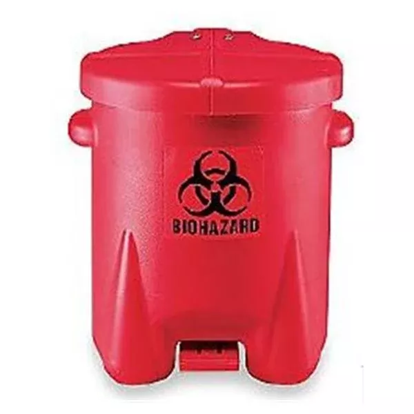 Eagle Group Container Biohazard Eagle PE 6gal Step-On Pedal Lid Rd/Blk Rnd Ea