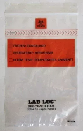 Elkay Plastics Specimen Transport Bag with Document Pouch Lab-Loc 12 X 15 Inch LDPE Zip Closure PRIORITY / Biohazard Symbol / Storage Instructions NonSterile - M-978561-2208 - Case of 1000