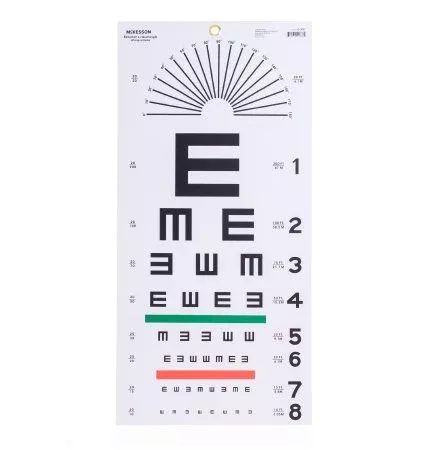 Eye Chart McKesson 20 Foot Measurement Acuity Test - M-1038450-1100 | Bag of 5