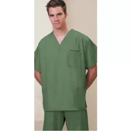 Fashion Seal Uniforms Scrub Shirt Medium Ceil Blue 3 Pockets Short Set-In Sleeve Unisex - M-538441-3174 - Each