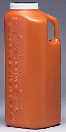 Fisher Scientific 24 Hour Urine Specimen Collection Container Fisherbrand™ Polyethylene 3,000 mL (101 oz.) Screw Cap Unprinted NonSterile - M-289307-3218 - Case of 40