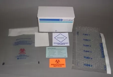 Fisher Scientific Ambient Specimen Transport Tube Shuttle Therapak Biological Substance Category B Ambient 4 X 4 X 7 Inch 6-Tube Capacity - M-842341-347 - Case of 16
