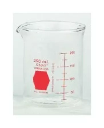 Fisher Scientific Beaker Kimble KIMAX Colorware Low Form Borosilicate Glass 250 mL (8 oz.) - M-897439-1367 - Case of 12