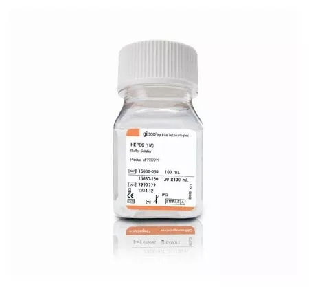 Fisher Scientific Cell Culture Reagent Gibco Hepes Buffer Zwitterionic Buffer 1.0 M 100 mL - M-988306-3 - Each