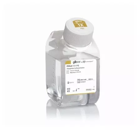 Fisher Scientific Cell Culture Reagent Gibco Phosphate Buffered Saline (PBS) 1X / pH 7.2 10 X 500 mL - M-1057536-3656 - Case of 10