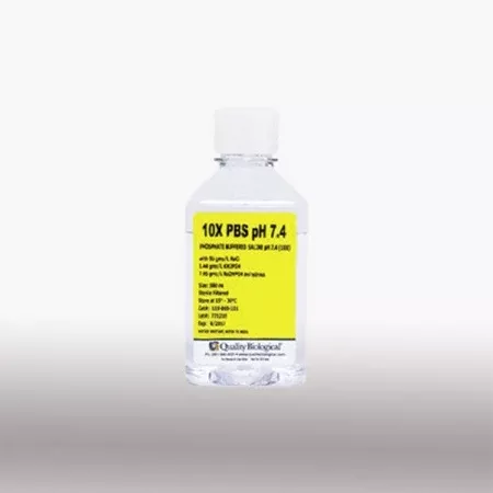 Fisher Scientific Cell Culture Reagent Quality Biological Phosphate Buffered Saline (PBS) 10X / pH 7.4 500 mL - M-1012148-2872 | Each