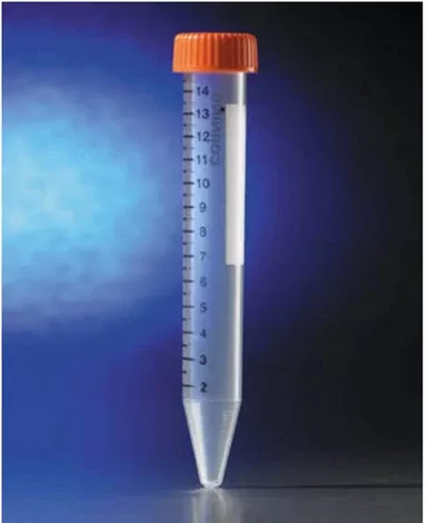 Fisher Scientific Corning Centrifuge Tube Conical Bottom Plain 17.5 X 118.5 mm 15 mL Orange Plug Seal Cap Polyethylene Terephthalate (PET) Tube - M-919343-3883 - Case of 500