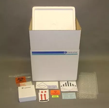 Fisher Scientific Frozen Specimen Transport System Therapak™ Biological Substance Category B Frozen 12 X 13 X 15 Inch 81-Tube Capacity - M-779633-1026 - Case of 4