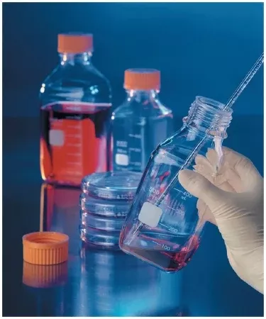 Fisher Scientific Media Storage Bottle Pyrex™ Square Wide Mouth Borosilicate Glass 1,000 mL (32 oz.) - M-805055-3684 - Case of 10