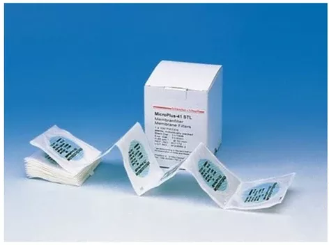 Fisher Scientific Membrane Filter 47 mm, White, 0.45 µm Pore, 0.31 cm Grid, Black Grid Surface, Hydrophilic, ME25 Membrane, 130°C Temperature, Sterile - M-1053590-2146 - Pack of 100