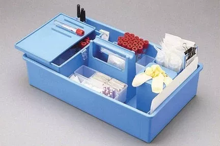 Fisher Scientific Phlebotomy Tray Unit 6 Inch, Medium, Blue For Drawing Medium Volume of 40+ Tubes - M-491569-1637 - Each
